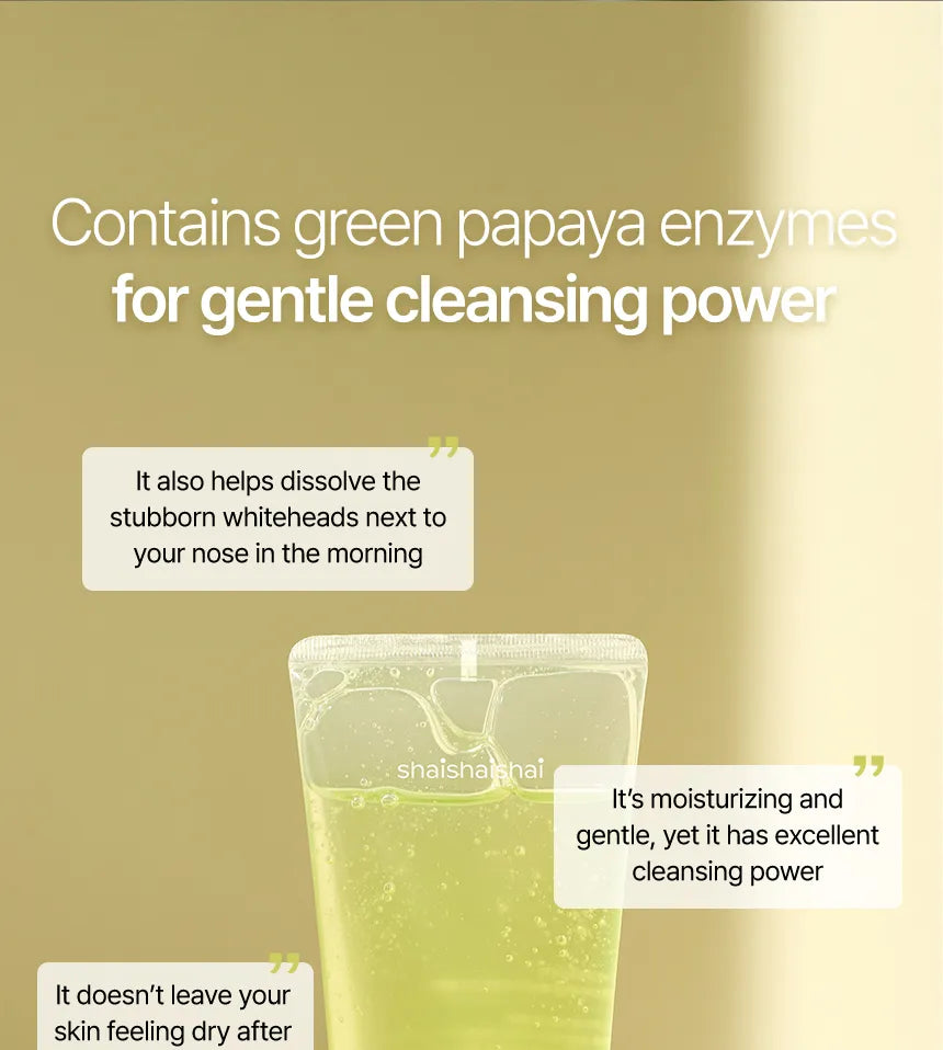 SHAISHAISHAI GREEN PAPAYA pH Balanced Cleanser – foto 2